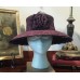 Nubiano New York Metallic Burgundy Wine Plum Wide Formal Fashion Church Hat  eb-23235191